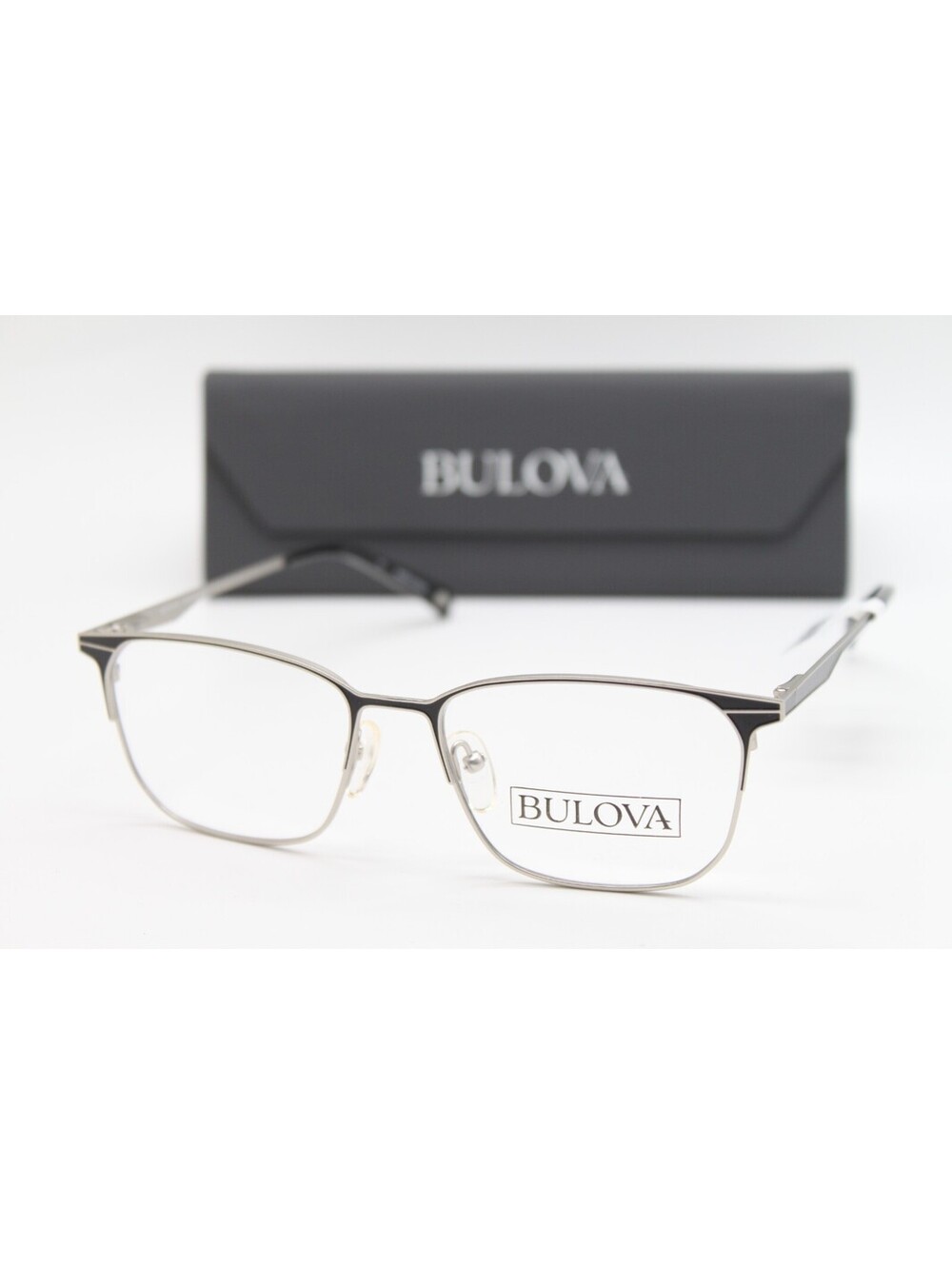 NEW BULOVA BARDSTOWN BLACK SILVER AUTHENTIC EYEGLASSES W/CASE 52-16-140